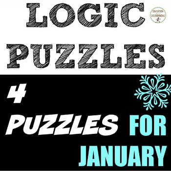 Preview of January Logic Puzzles for winter math