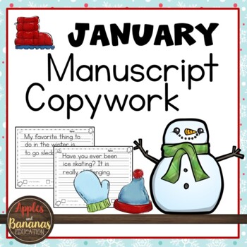 Preview of January Copywork - Manuscript Handwriting Practice
