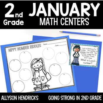Preview of January Math Centers | 2nd Grade | Snow Much Fun | Winter