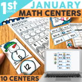January and Winter Math Centers & Activities for 1st Grade