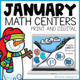 January Math Centers First Grade Print and Digital