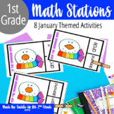 January Math Centers for 1st Grade | Winter Math Activities