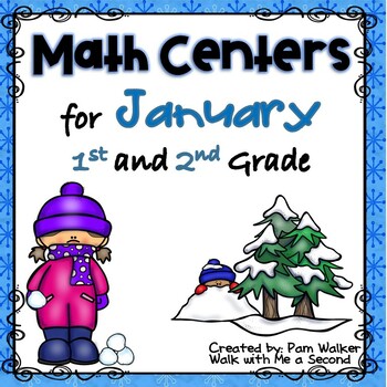 Preview of Math Centers for Winter for 1st & 2nd Grade