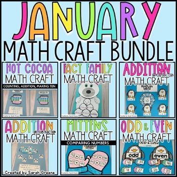 Preview of January Math Craft Bundle