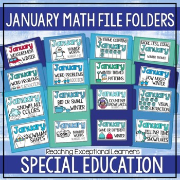 Preview of January Math File Folders