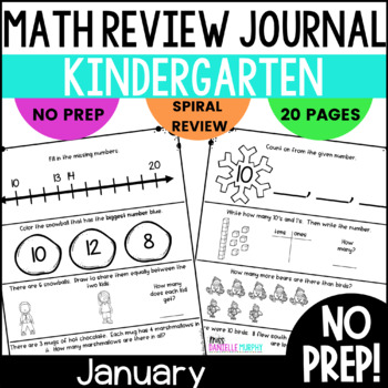 Preview of Winter Math Journal Kindergarten, Winter Math Activities, Stations