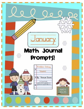 January Math Journal Prompts by Yvonne Dixon | TPT