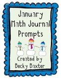 January Math Journal Prompts- Kindergarten CC