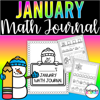 Preview of January Math Journals Kindergarten - Winter Math Activities Number Sense Centers