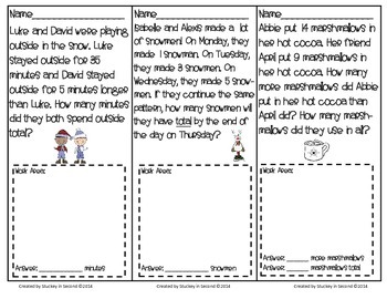 January Math Problem Solving Tasks by Stuckey in Second | TPT