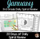 January Math Spiral Review: Daily Math for 3rd Grade (Prin