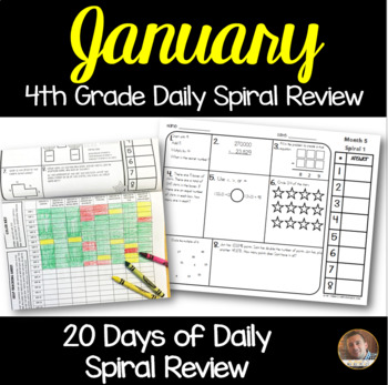 Preview of January Math Spiral Review (MONTH 5): Daily Math for 4th Grade