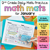 January Math Spiral Review Worksheets - Winter & New Year 