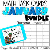 January Math Task Card Activities Centers, Scoot, Fast Fin