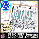 January Math Worksheets | Winter Math Activities | Gifted 