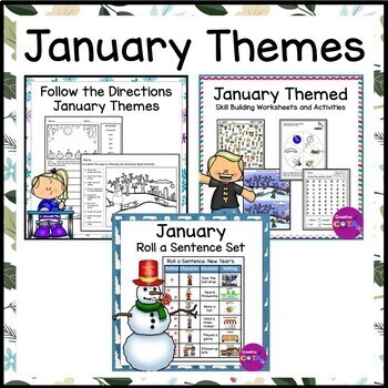Preview of Occupational Therapy January Math & Literacy Center Worksheets Activities Bundle