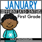 January Math and Literacy Centers for 1st Grade | Differen