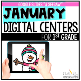 January Math and Literacy Centers for 1st Grade Digital