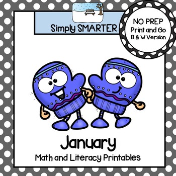 Preview of January Math and Literacy Printables and Activities For First Grade