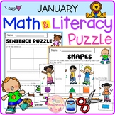 January Math and Literacy Puzzles