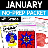 January Math and Reading Packet | 4th Grade Winter Math & 