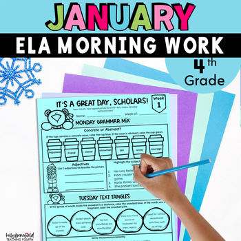 Preview of January Morning Bell Work Grade 4 Daily Grammar Vocabulary and Writing