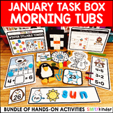 January Morning Bin Task Boxes, Winter Morning Work or Cen