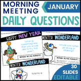 January Morning Meeting Questions | Question of the Day Sl