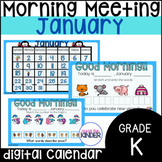 January Morning Meeting and Digital Calendar for Kindergarten