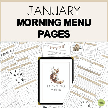 Preview of January Morning Menu Pages, Charlotte Mason, Calendar Time, Morning Time