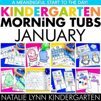 Preview of January Morning Tubs for Kindergarten | Kindergarten Morning Work Tubs