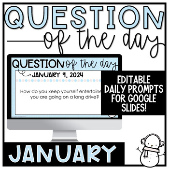 Preview of January Morning Work - Daily Journal Prompts - January Morning Meeting Slides