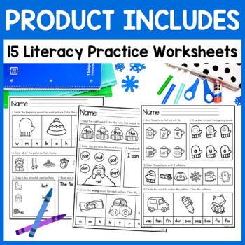 January Morning Work for Kindergarten - January Worksheets - No Prep