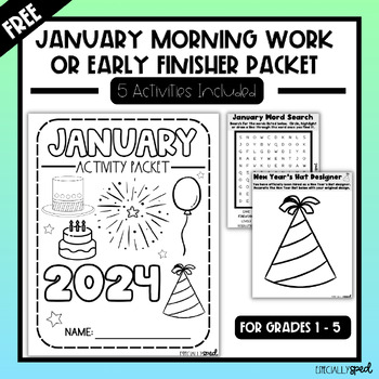 Preview of January Morning Work or Early Finisher Packet | FREEBIE