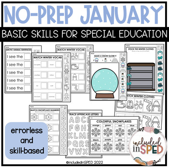 Preview of January NO PREP Basic Skills Activities for Special Education