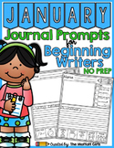 January NO PREP Journal Prompts for Beginning Writers