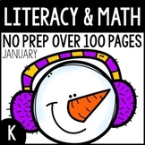 January NO PREP Kindergarten Packet-OVER 100 PAGES!