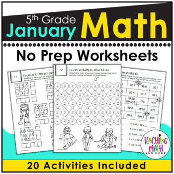 January Math Worksheets 5th Grade | Winter Math Worksheets Grade 5