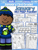 January NO PREP Math and Literacy (3rd Grade)