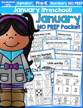 Preview of January NO PREP Packet (Preschool)