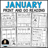 DOLLAR Deal January Print and Go Reading Worksheets CVC Words