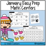 January NO Prep Math Centers Winter Theme Centers