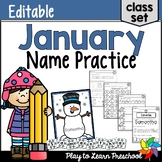 January Winter Snowman Name Activities for Preschoolers and PreK