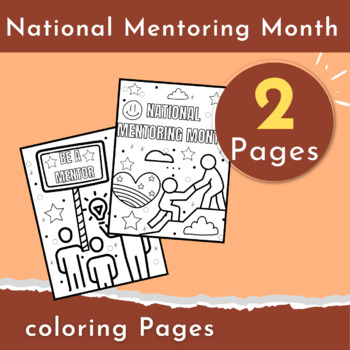 Preview of January National Mentoring Month Coloring Pages | Activities Coloring Sheets