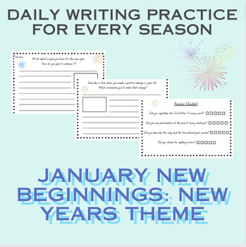 Preview of January New Beginnings: Daily Writing Prompts Pack (New Year's Resolutions)