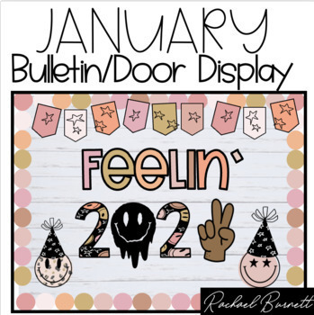 Preview of January / New Year Bulletin Board & Door Display Kit (90's boho decor)