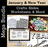 January New Year Winter Crafts Coloring Google Slides Acti
