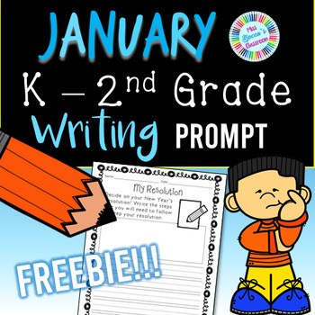 Preview of January / New Years Writing Prompt FREEBIE - Kindergarten, 1st Grade, 2nd Grade