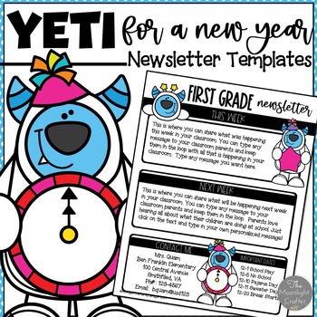 January Newsletter Templates Yeti Themed by moonlight crafter by Bridget