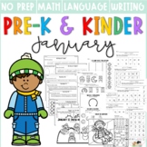January No Prep Packet prep, TK  & kindergarten morning wo